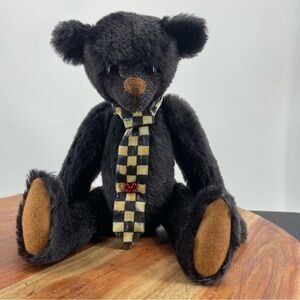 B&R creations Bear Salem NC Jointed dark Brown black Bear with tie